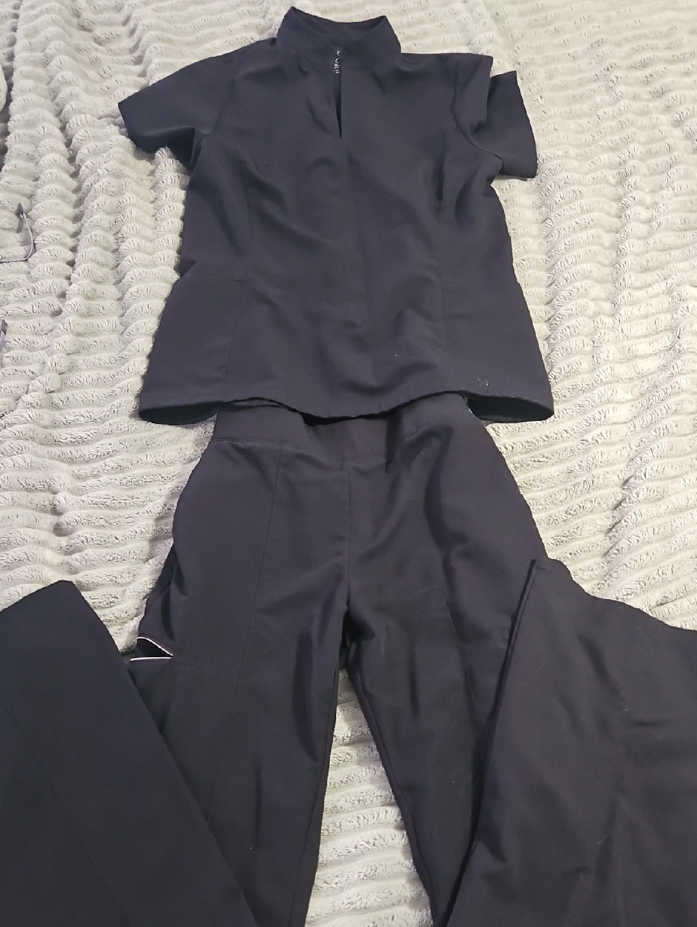 Jaanuu Black Mandarin Top And Flare Bottoms